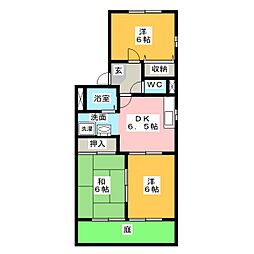 フレグランス花の木 3DKの間取図画像