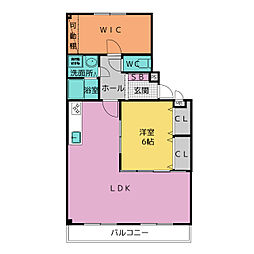 三幸マンション 1LDKの間取図画像