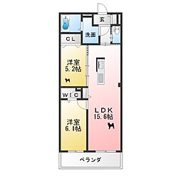 FLANEUR 2LDKの間取図画像