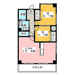 マーベラス1 2LDKの間取図画像