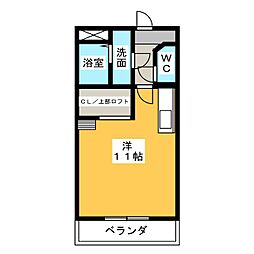 プランドール・アイ 3階ワンルームの間取り