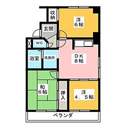 ハートランドビル 3DKの間取図画像