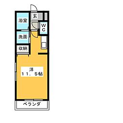 セリエA 1階ワンルームの間取り