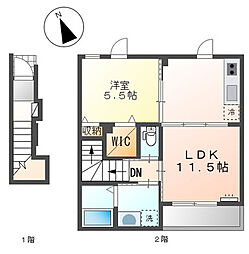 焼権(ヤケゴン) 2階1LDKの間取り