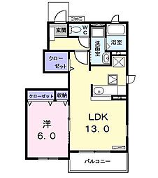 グランツコートKC 1LDKの間取図画像