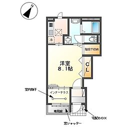 ラ・クレアージュ 1Kの間取図画像