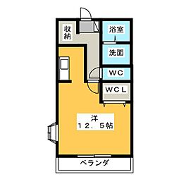 グレイス・パル ワンルームの間取図画像