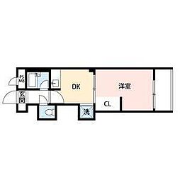 近鉄タクシー弥富ビル 1DKの間取図画像