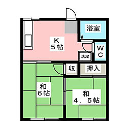 コーポ北気開 2Kの間取図画像