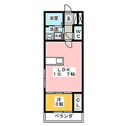 マリアロッソ弥富ベリアス 1LDKの間取図画像