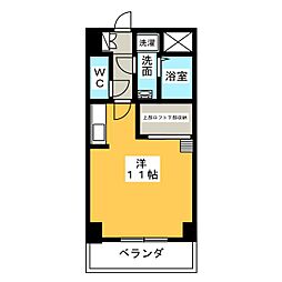 ロゼリア ワンルームの間取図画像