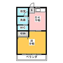 コンツェルハウスC 1DKの間取図画像