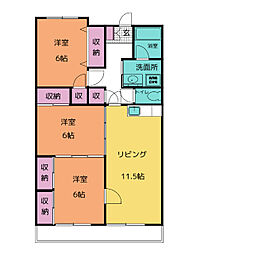 ハーネス1 3LDKの間取図画像