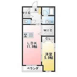 グランスタジオ安西 1LDKの間取図画像
