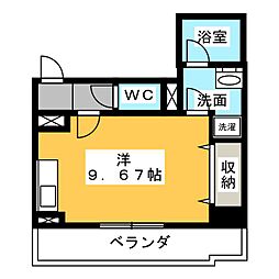 CITYTERRACE車町 ワンルームの間取図画像
