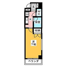 インペリアルコート両替町 1Kの間取図画像