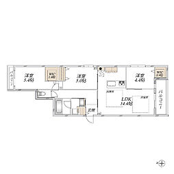 グランメール安東 3LDKの間取図画像