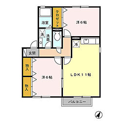メイソンズA 2LDKの間取図画像