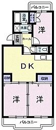 メロディー石垣 3DKの間取図画像