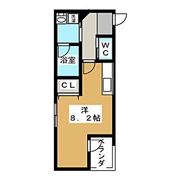 彩館 ワンルームの間取図画像