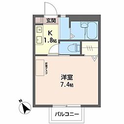 エクセル榮泉 1Kの間取図画像