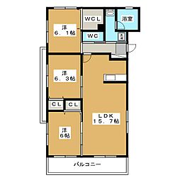 フェリーチェ 3LDKの間取図画像