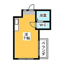 オラシオン人宿2 ワンルームの間取図画像