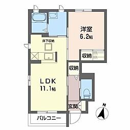プランドール池田A 1LDKの間取図画像