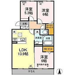 プレミアージュ 3LDKの間取図画像