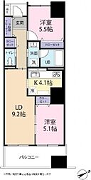 ヴィラセイユー常磐町 2LDKの間取図画像