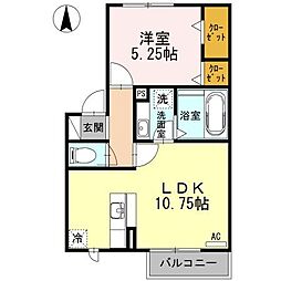 フェリス2 1LDKの間取図画像