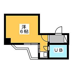 ウイング長澤 ワンルームの間取図画像