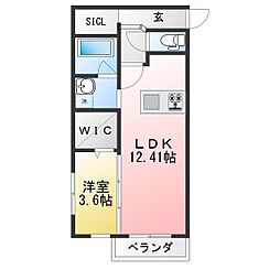 L'ALLUR I 1LDKの間取図画像