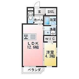 L'ALLUR I 1LDKの間取図画像