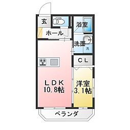 L'ALLUR I 1LDKの間取図画像