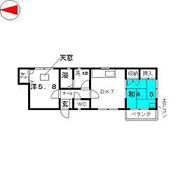 ハイツタブ 2DKの間取図画像