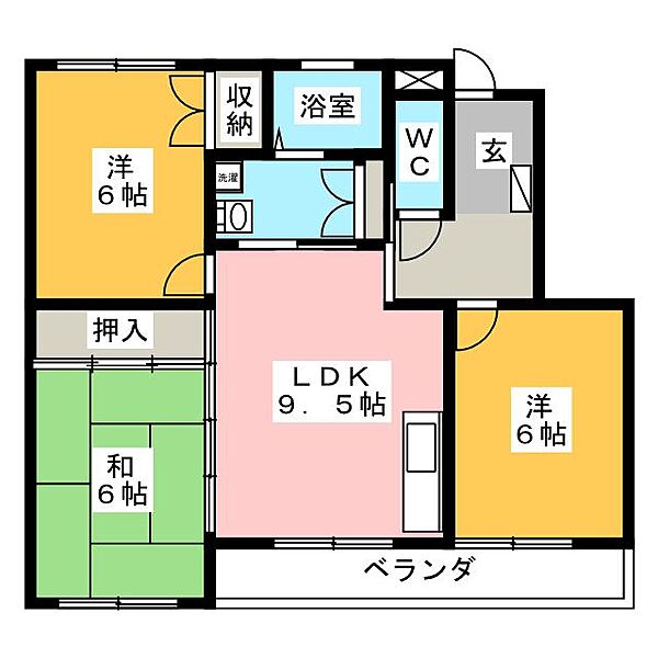 エバーグリーン ｜静岡県静岡市葵区古庄２丁目(賃貸マンション3LDK・3階・61.54㎡)の写真 その2