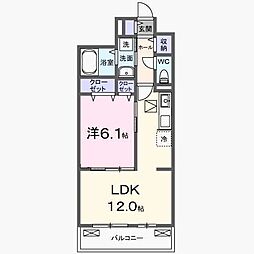 ボナミ　A 1階1LDKの間取り