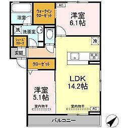 恵比寿の森 2LDKの間取図画像