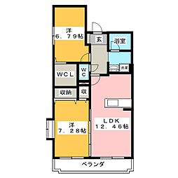 エクレール 2LDKの間取図画像