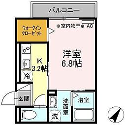 ジュネス東静岡 1Kの間取図画像