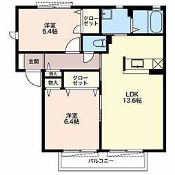 ルミエールZEN 2LDKの間取図画像