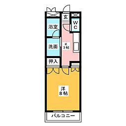 ムーランルージュ 1Kの間取図画像
