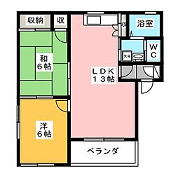 ガーデン・ヴェールSB 2LDKの間取図画像