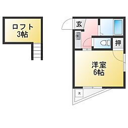 プラザエンジェル 1Kの間取図画像