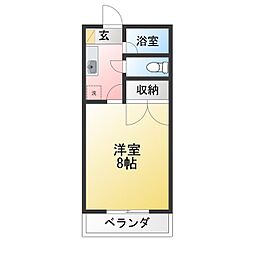 セジュールオリエ 1Kの間取図画像