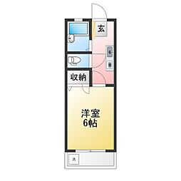 R 1Kの間取図画像