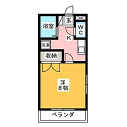 セピアミカド 1Kの間取図画像