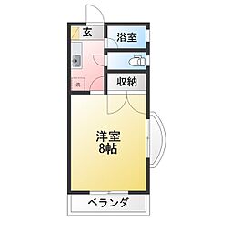 セジュールオリエ 1Kの間取図画像