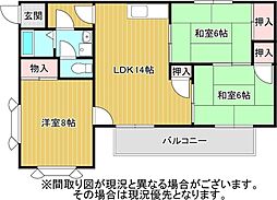 ことぶきK3 3LDKの間取図画像